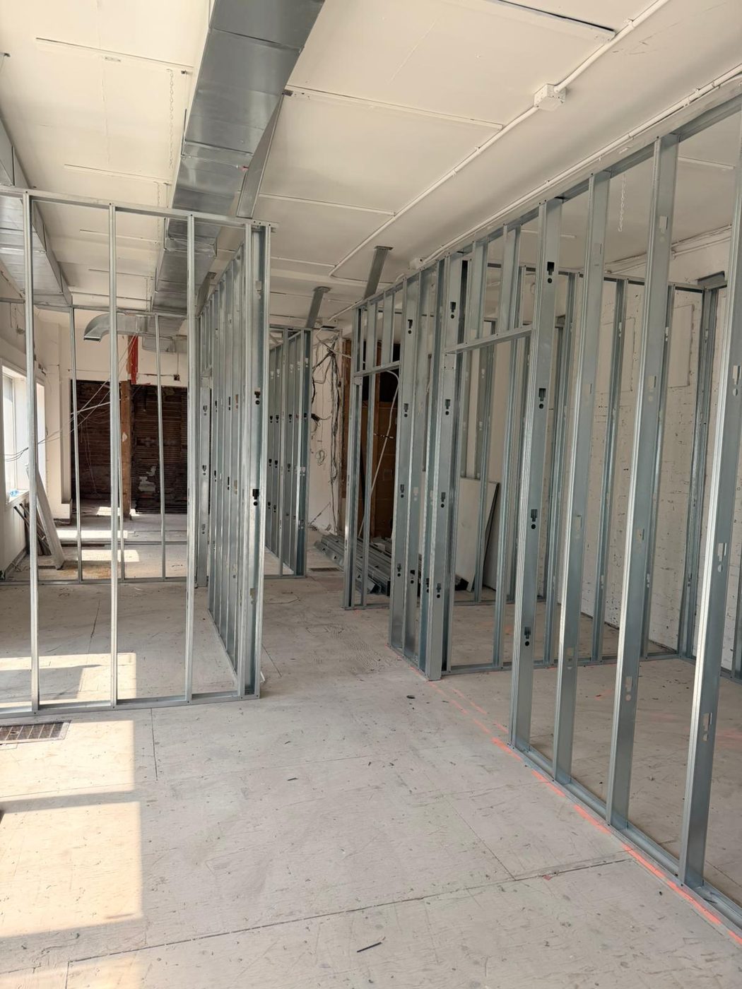 Steel framing marking out the new treatment rooms