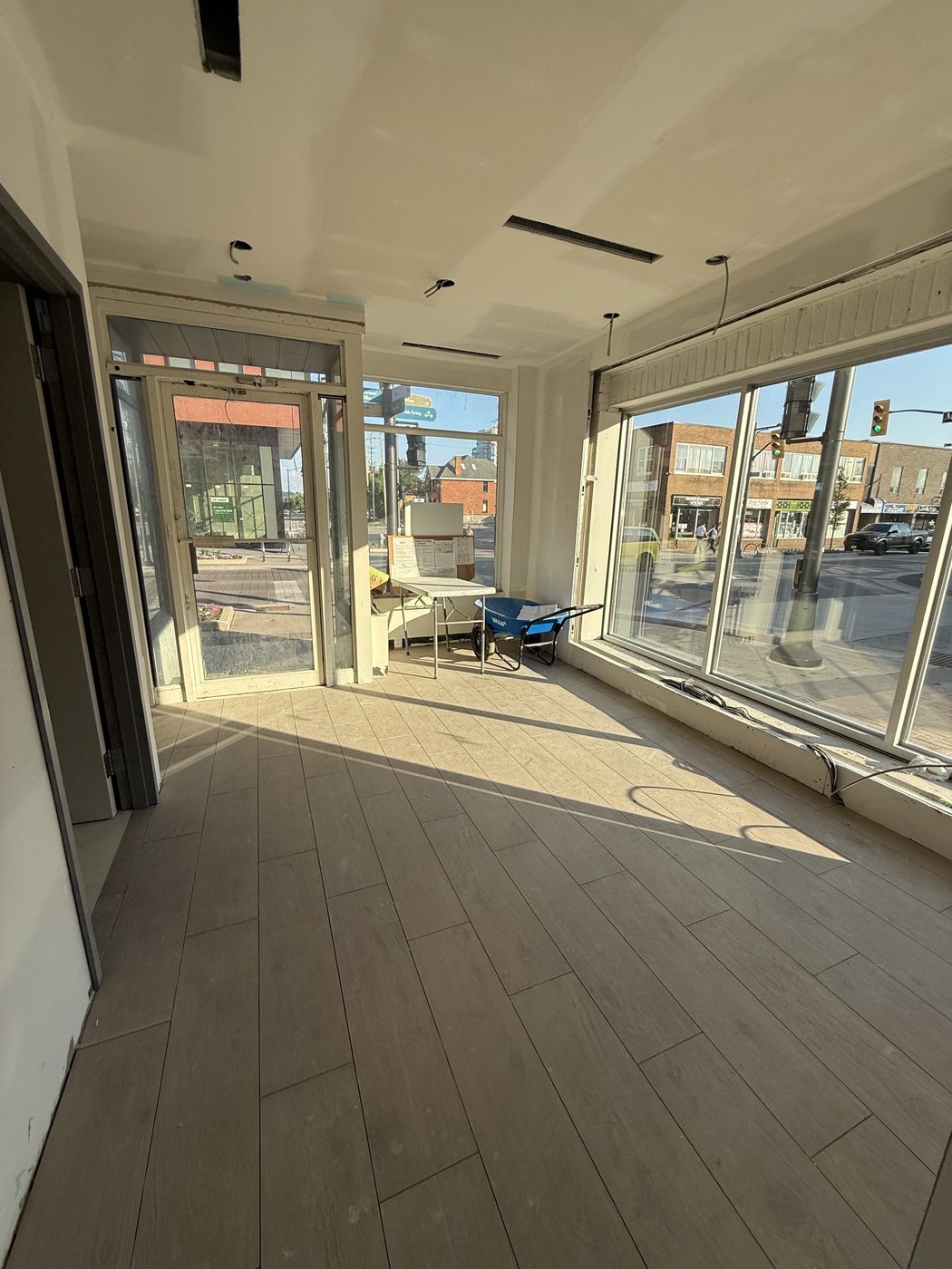 Future treatment room window overlooking the downtown Barrie mural